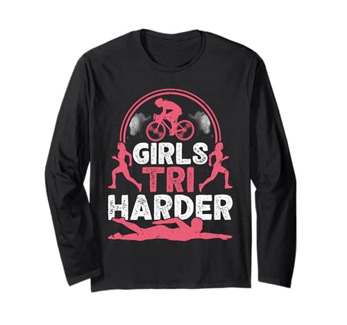 Triathletin GIRLS TRI HARDER Frauen Lustiges Triathlon Langarmshirt Triathletin GIRLS TRI HARDER Frauen Lustiges Triathlon Langarmshirt von Triathlon Geschenke Frauen Shirt Triathleten