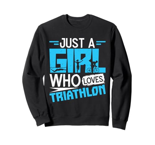 Triathletin JUST A GIRL WHO LOVES TRIATHLON Funny Triathlet Sweatshirt von Triathlon Geschenke Frauen Shirt Triathleten