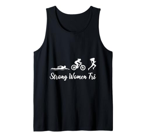 Triathletin STRONG WOMEN TRI Lustiges Triathlon Tank Top von Triathlon Geschenke Frauen Shirt Triathleten