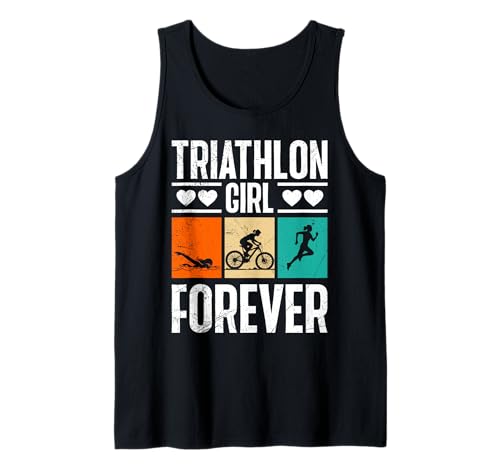 Triathletin TRIATHLON GIRL FOREVER Lustiges Triathletik Tank Top von Triathlon Geschenke Frauen Shirt Triathleten