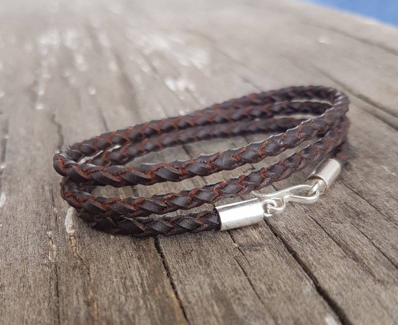 Armband Leder Frauen Silber Wickeln Personalisierte Frau Mutter Geschenk von TribDesign