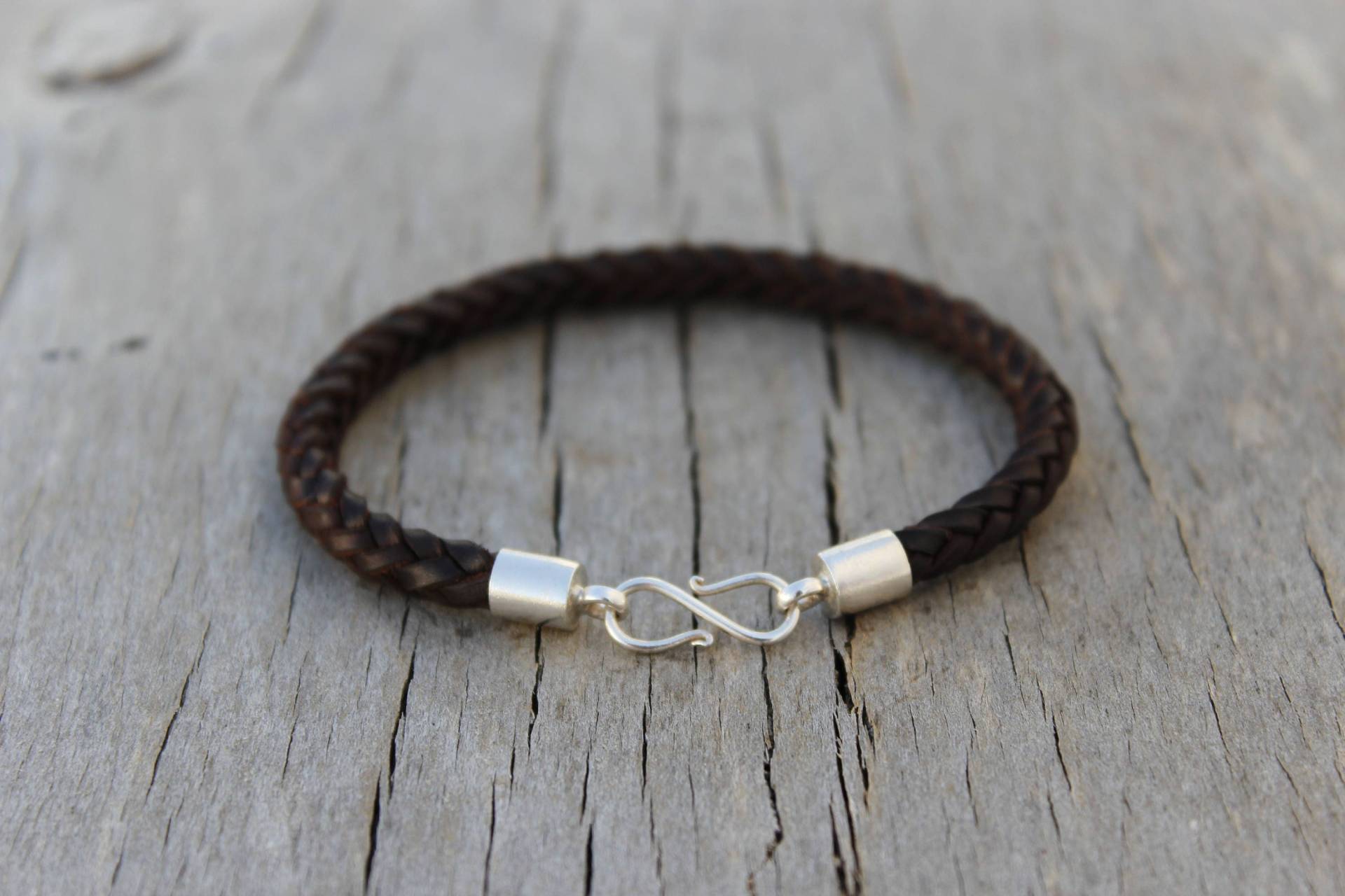 Armband Silber 925 Geflochtenes Leder Handgefertigte Verschluss. 925.handmade Sterling Armband. Schloss Armband Silber 925 Geflochtenes Leder Handgefertigte Verschluss. 925.handmade Sterling Armband. Schloss von TribDesign