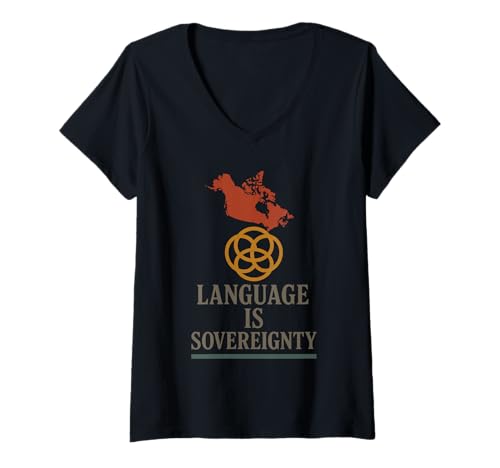 Damen Indigene Sprache Revitalisierung Native Speaker Pride T-Shirt mit V-Ausschnitt Damen Indigene Sprache Revitalisierung Native Speaker Pride T-Shirt mit V-Ausschnitt von Tribal Sovereignty Cultural Resilience Language