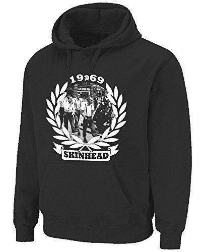 1969 Skinhead Logo Northern Soul Herren Kapuzenpullover - Schwarz - Klein von Tribal T-Shirts