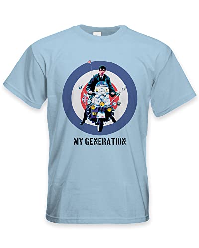 My Generation Mod Scooter Herren-T-Shirt, 100 % Baumwolle, hellblau, XXL von Tribal T-Shirts