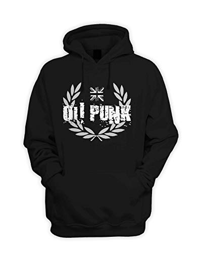 Oi Punk Laurel Leaf Skinhead Pouch Pocket Hoodie, Schwarz , L von Tribal T-Shirts