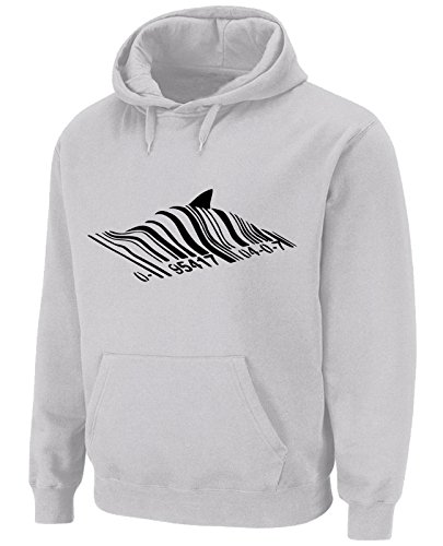 Tribal T-Shirts Banksy Barcode Hai-Hoodie für Herren, hellgrau, L von Tribal T-Shirts