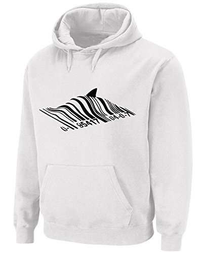 Tribal T-Shirts Banksy Barcode Shark Kapuzenjacke für Herren, weiß, XXL von Tribal T-Shirts