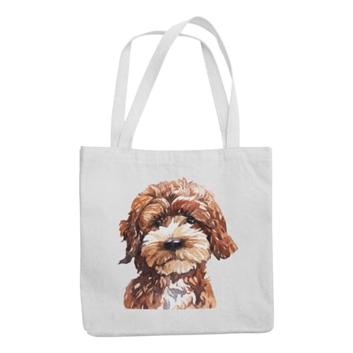 Tribal T-Shirts Cockapoo Einkaufstasche für Hundeliebhaber, Porträt, Geschenk, Schultertasche, Cockerpoo, weiß, Large Tribal T-Shirts Cockapoo Einkaufstasche für Hundeliebhaber, Porträt, Geschenk, Schultertasche, Cockerpoo, weiß, Large von Tribal T-Shirts