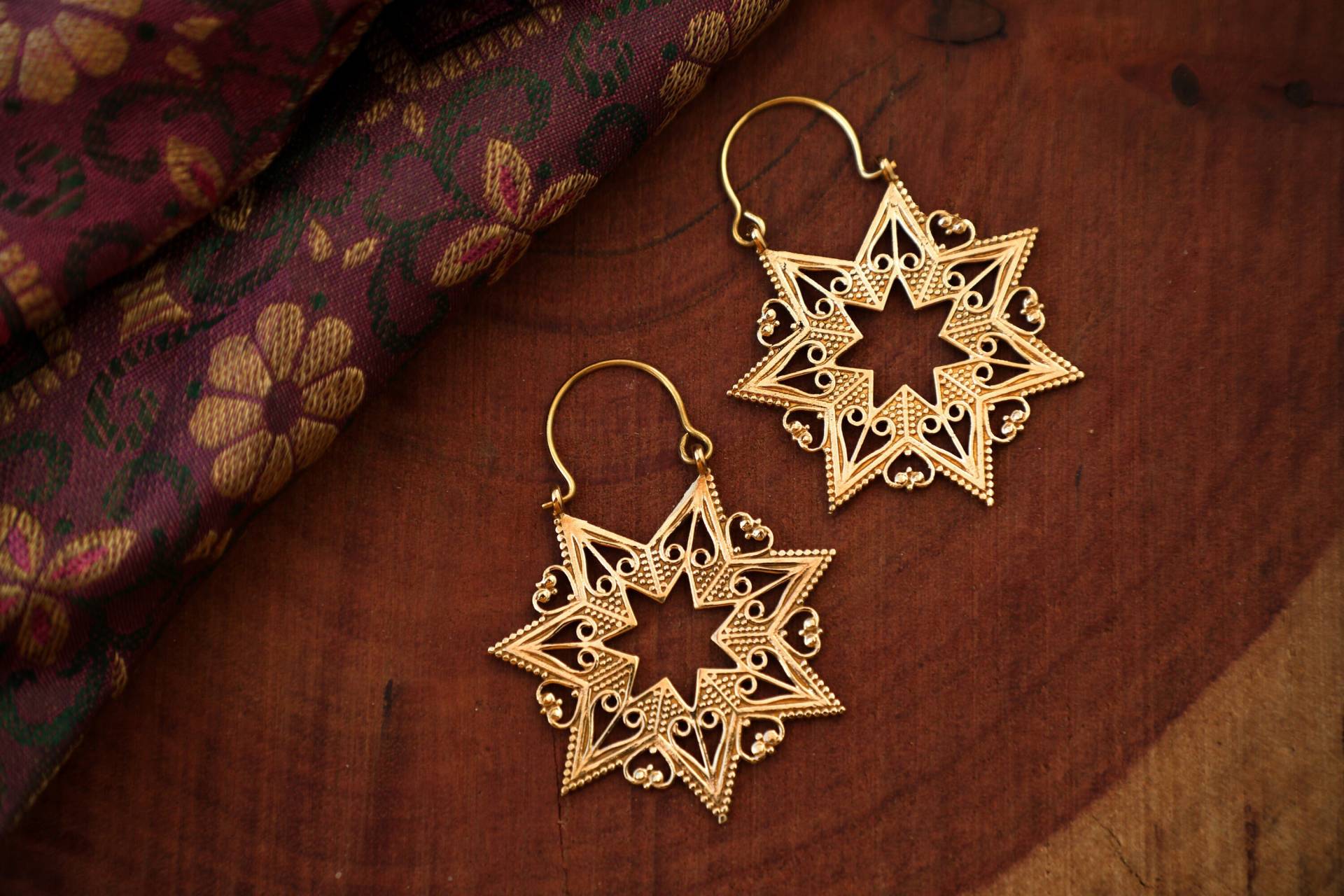 Mandala Creolen, Boho Ohrringe, Lotus Mandala, Ethno Stile Mandala Creolen, Boho Ohrringe, Lotus Mandala, Ethno Stile von TribalDesert