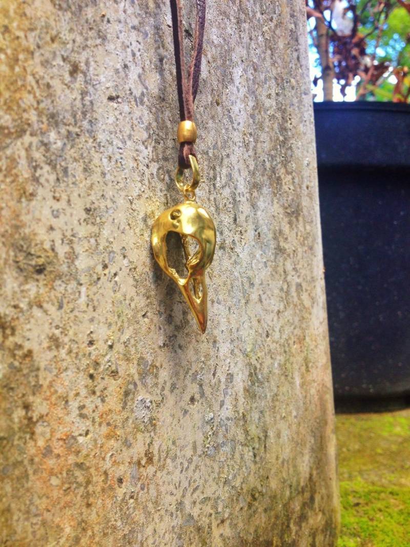 Rabe Vogel Schädel Halskette Rabe Vogel Schädel Halskette von TribalGoddessLove