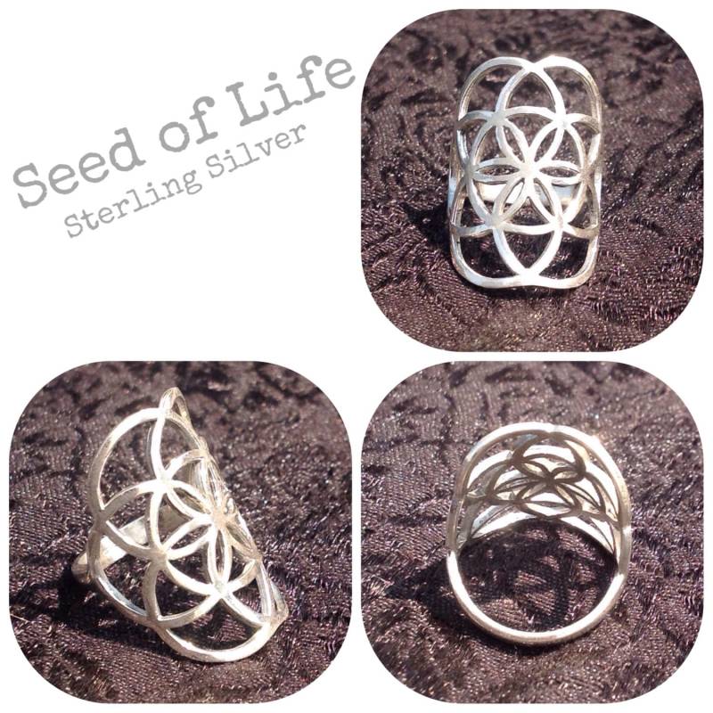 sterling Silber Saat Des Lebens Galaktiviert Ring Blume 92, 5 Heilige Geometrie sterling Silber Saat Des Lebens Galaktiviert Ring Blume 92, 5 Heilige Geometrie von TribalGoddessLove