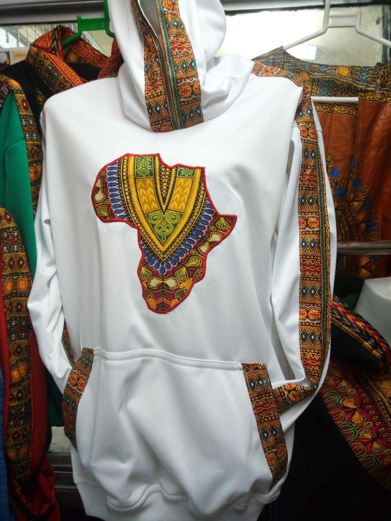 Weiß Afrikanisch | Dashiki Kapuzenpullover Ankara Hoodie Pullover Afrika Inspirierte Muster Unisex von TribalMaasaiShop