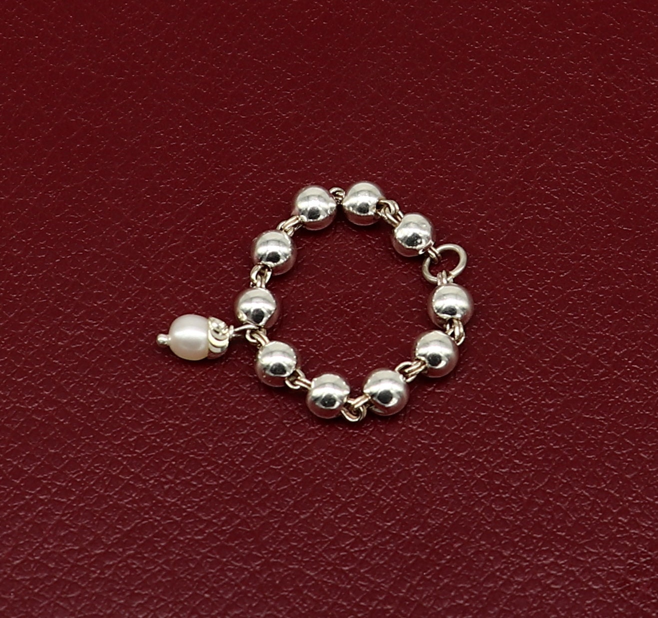 2" Inches Lange Handgemachte Sterling Silber Perlen Armband Oder Halskette Für Baby Krishna Figur Skulptur, Beste Puja Sbr224 von TribalOrnaments