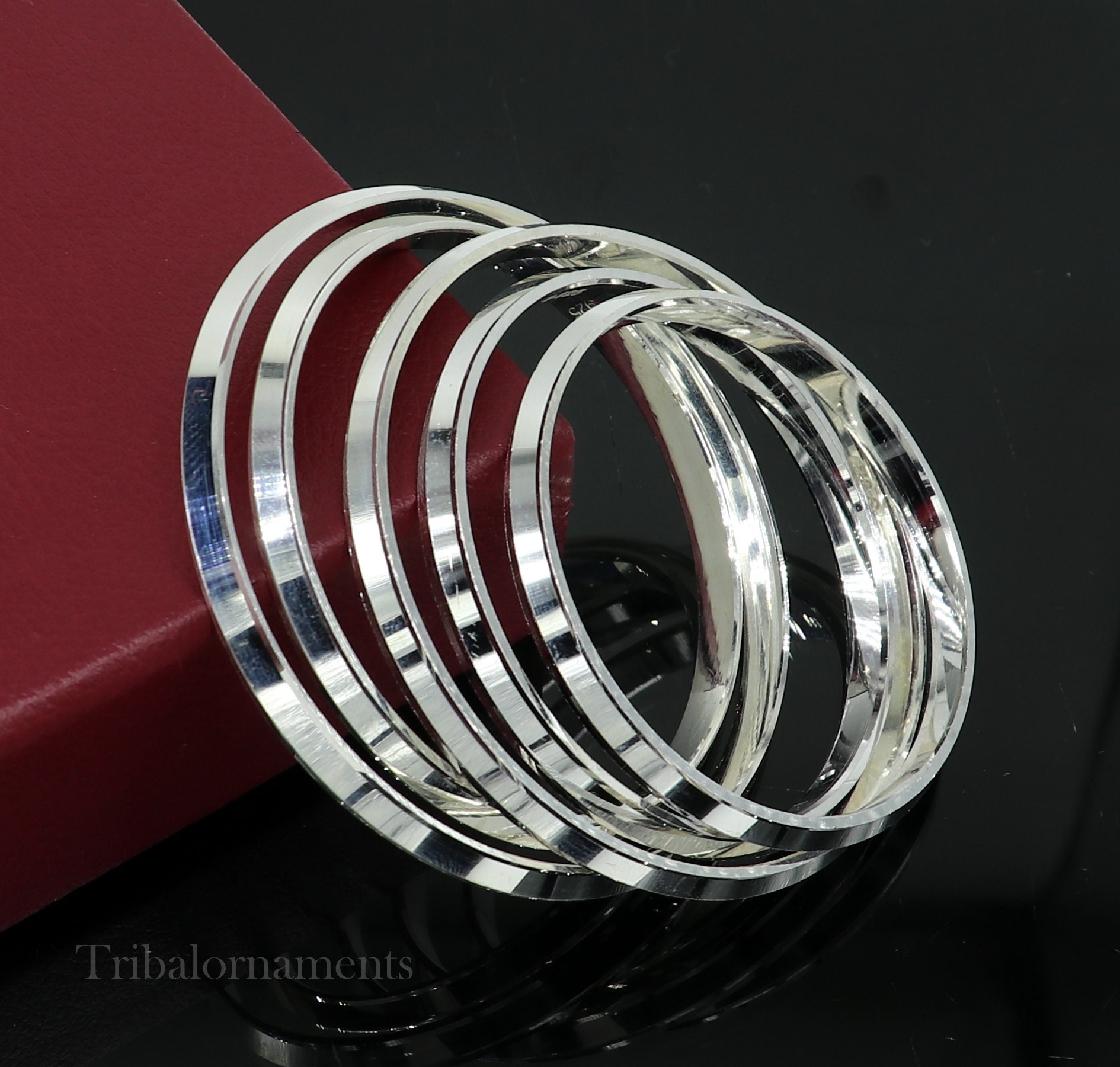 Solide 925 Sterling Silber Handarbeit Punjabi Sikha Armreif Kada , Alle Größen Männer Oder Mädchen Täglichen Schmuck Nsk366 von TribalOrnaments