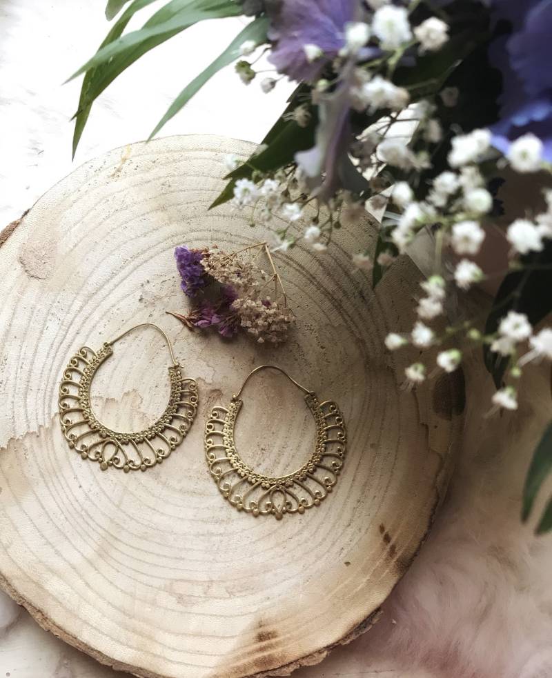 Beautyful Earthy Hippie Hoops Trance Bal Esrrings Schlöne Goldene Ohrringe Creolen Von Zauberhand Magic Gipsy Boho Jewelry von TribaliGitana