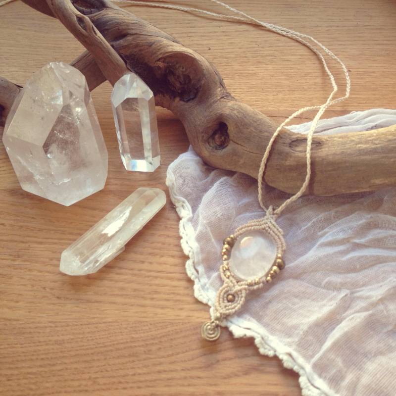 Beautyful Magic Angel Crystal Quarz Healing Talisman Necklace Amazing Strong Power Sweet Macrame Jewelry von TribaliGitana