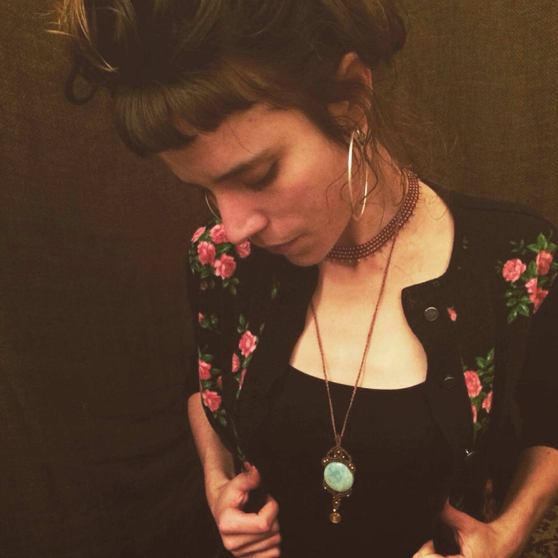 Larimar Love Talisman With Earthy Colors Bohemian Gipsy Boho Chic Jewelry Macrame Pendant Necklace von TribaliGitana