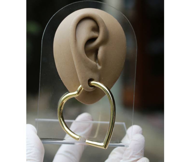 Herz Ohrgewichte Aus Messing Oder Versilbertem Messing.preis Pro Paar von Tribalisland