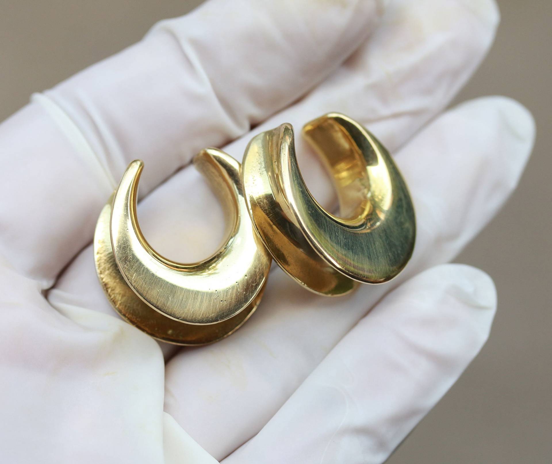 Messing Ohr Satdle Gauges Einfacher Piercing Schmuck | 20 Mm-13/16 Messing Ohr Satdle Gauges Einfacher Piercing Schmuck | 20 Mm-13/16 von Tribalisland