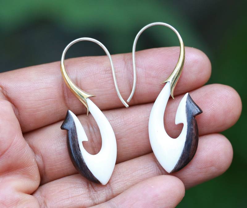 Ohrringe Fisch Haken Maori Ohrringe Fisch Haken Maori von Tribalisland