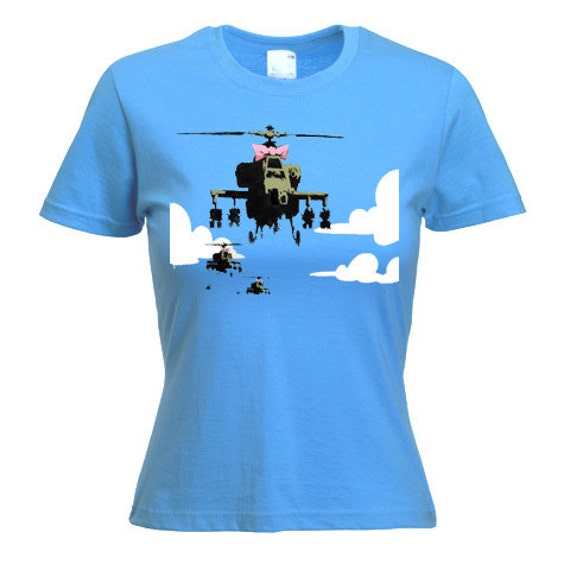 Banksy Hubschrauber Damen T-Shirt Banksy Hubschrauber Damen T-Shirt von Tribaltshirts