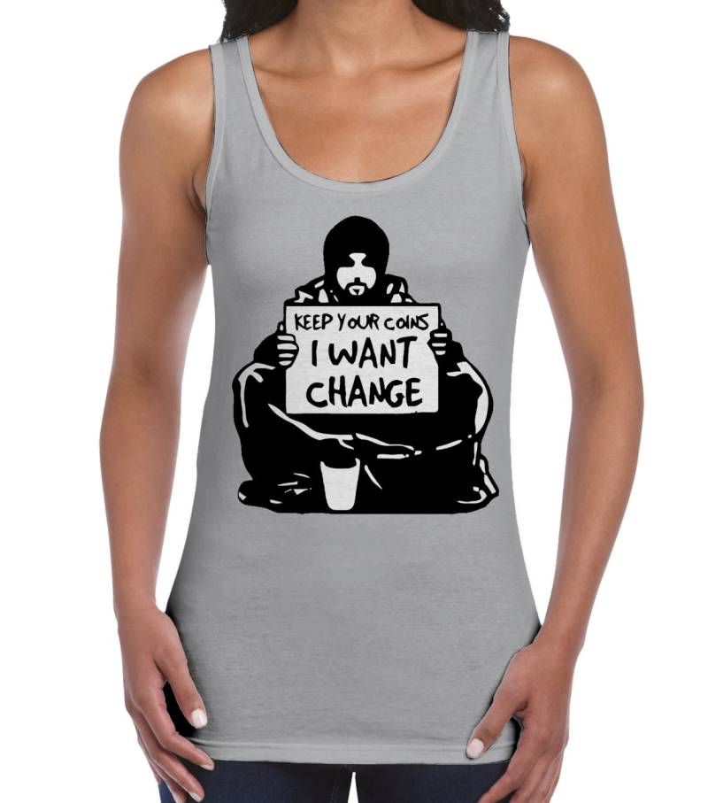 Banksy Ich Will Ändern Frauen Weste Tank Top - Graffiti Kunst von Tribaltshirts