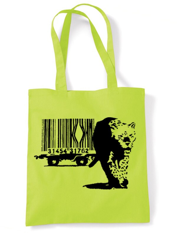 Banksy Leopard Einkaufstasche von Tribaltshirts