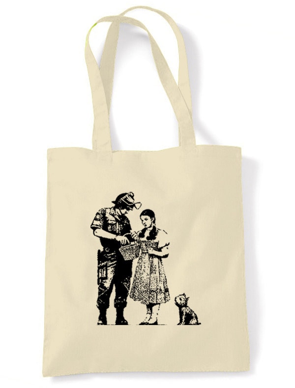 Banksy Stop & Search Einkaufstasche von Tribaltshirts