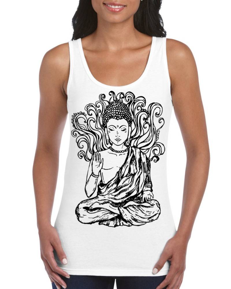 Buddha Große Druck Frauen Weste Tank Top - Buddhismus Meditation Yoga von Tribaltshirts