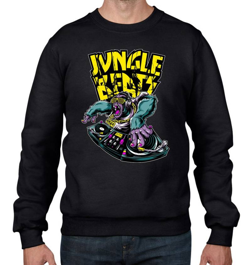 Dschungel Schlägt Junglist Herren Sweatshirt Jumper - Reggae Jungle Monkey Musik Rave Clubbing Drum Und Bass von Tribaltshirts