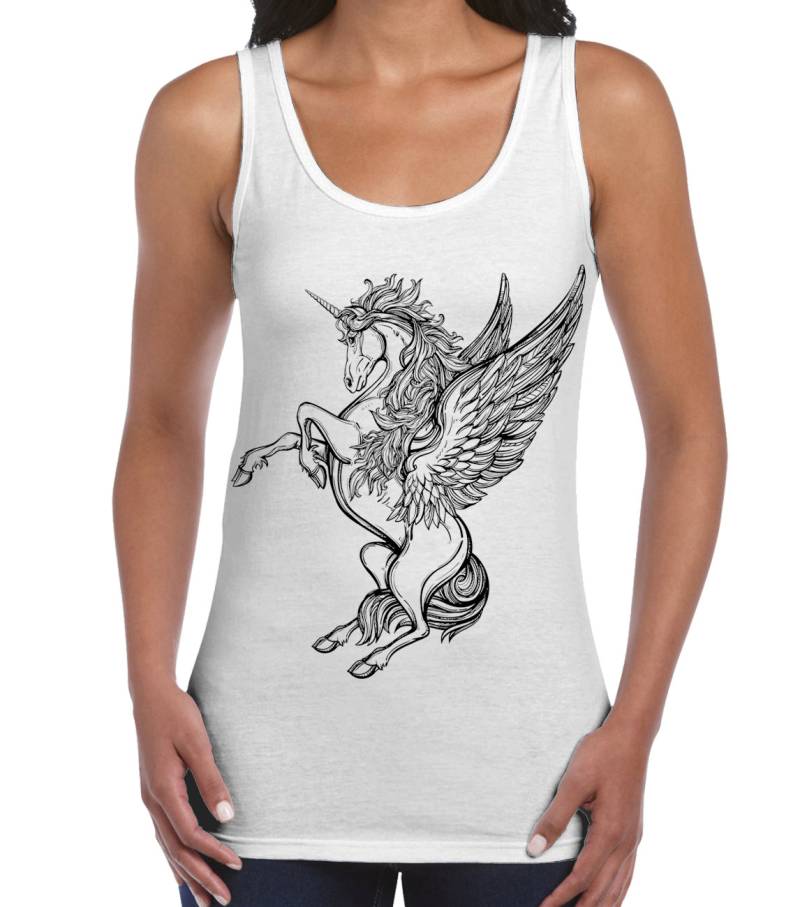 Einhorn Große Druck Frauen Weste Tank Top - Einhörner Fantasy Mythisch von Tribaltshirts
