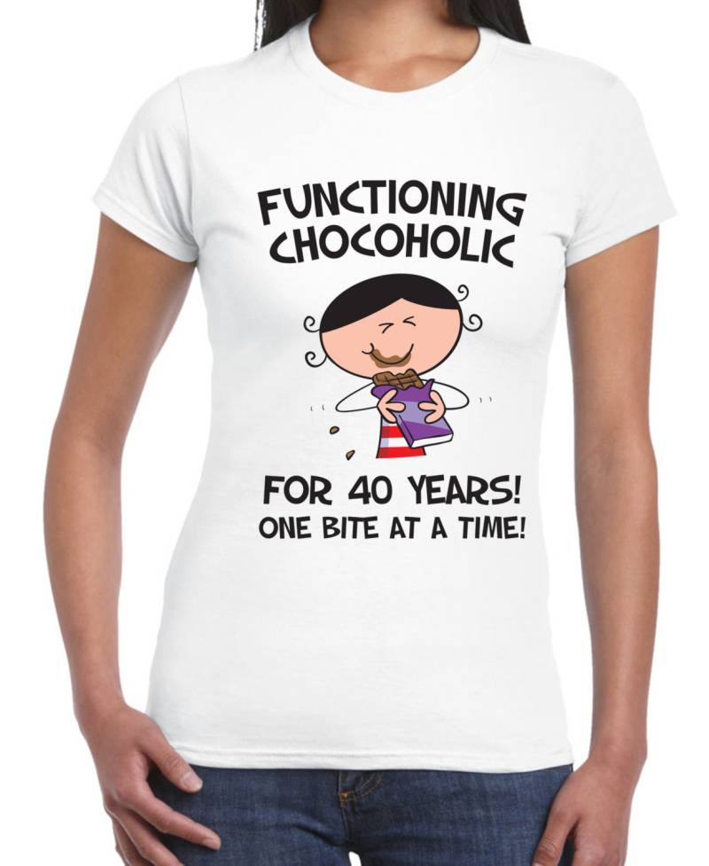 Funktionierende Chocoholic 40. Geburtstag Damen T-Shirt von Tribaltshirts