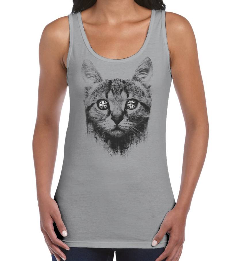 Hypnotisierte Katze Damen Weste Tank Top - Crazy Hypnotised Lustige Kätzchen von Tribaltshirts