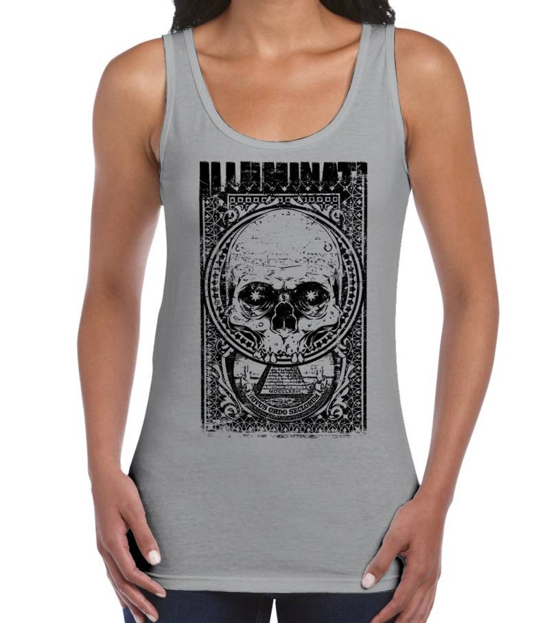 Illuminati Schädel Frauen Weste Tank Top - Verschwörungstheorie von Tribaltshirts