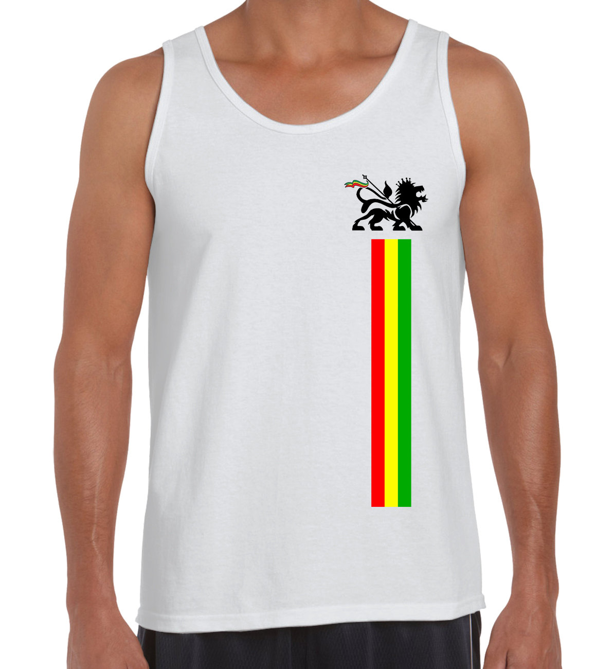 Lion Of Judah Streifen Männer Weste Tank Top - Reggae Rastafari von Tribaltshirts