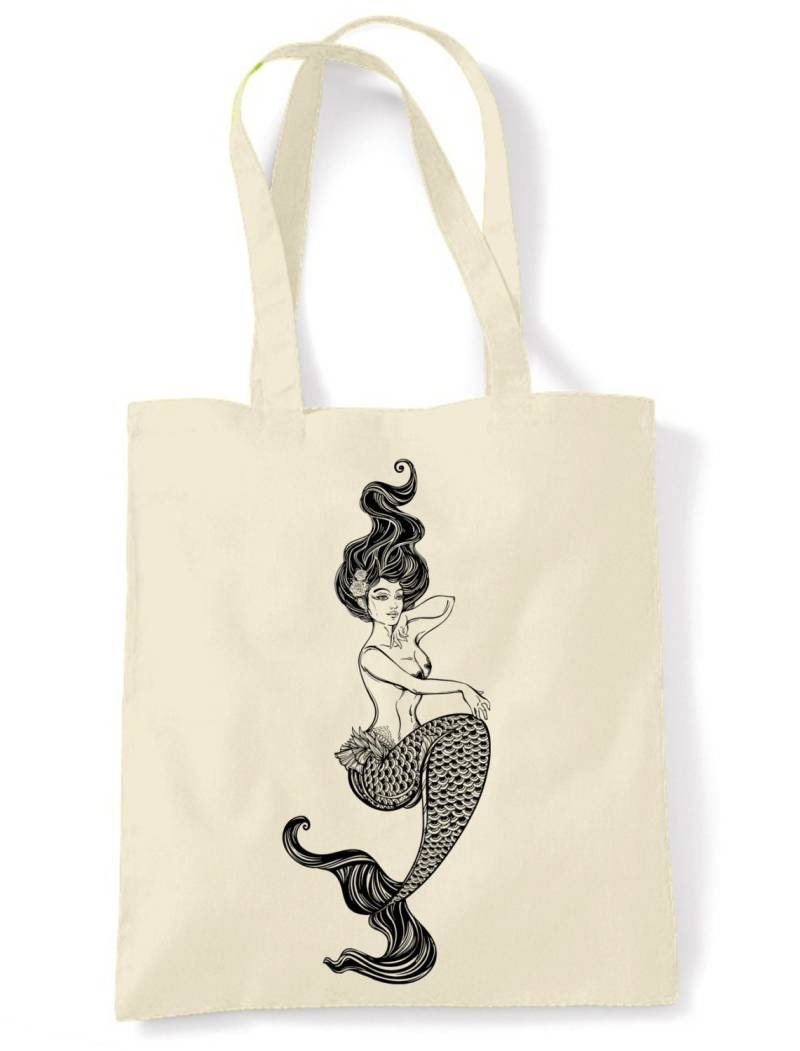 Meerjungfrau Große Druck Tote Schulter Einkaufstasche - Meer Meerjungfrauen Fantasy von Tribaltshirts