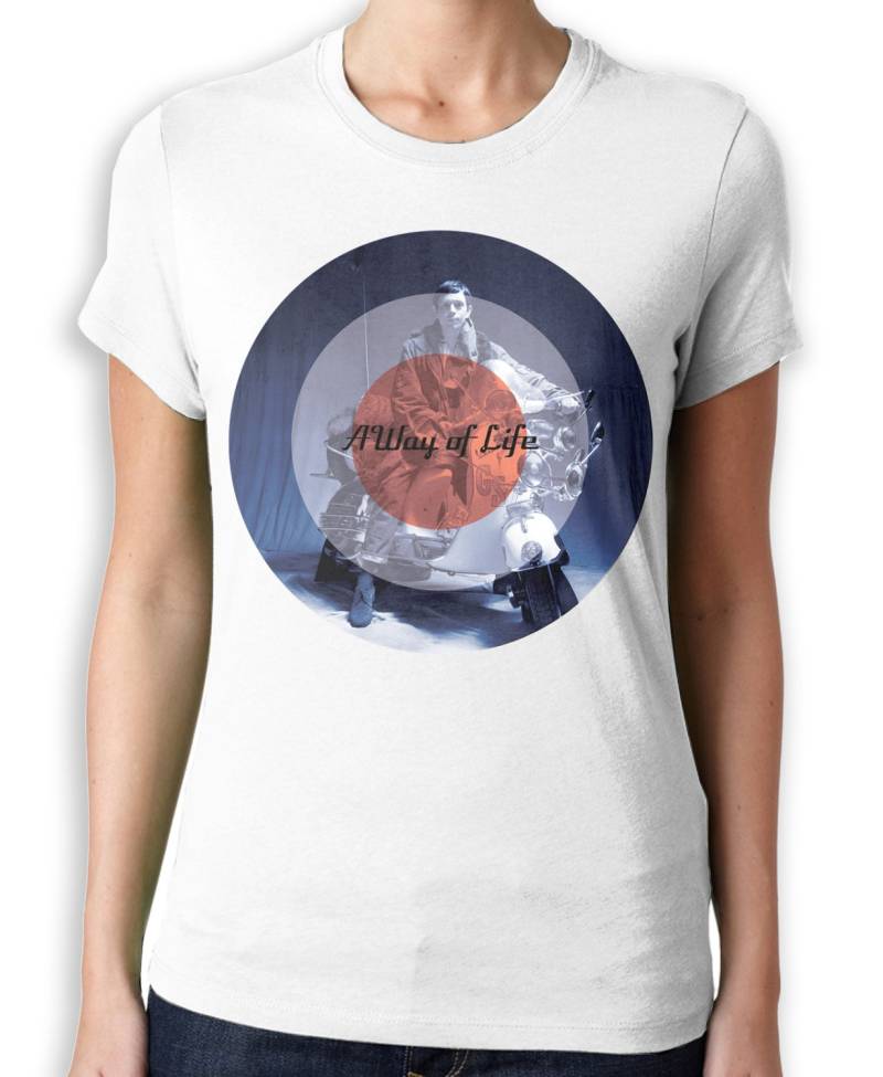 Mod Scooter Eine Art Des Lebens Damen T-Shirt - Mods Northern Soul Logo von Tribaltshirts
