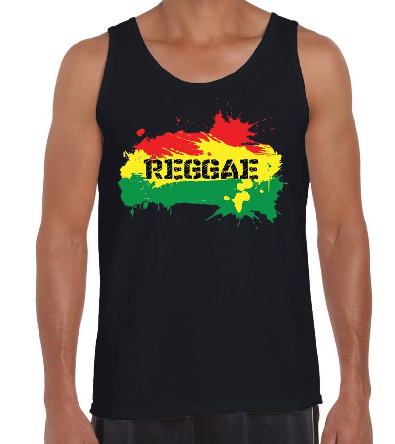 Reggae Splash Herren Weste Tank Top - Rasta Jamaika von Tribaltshirts