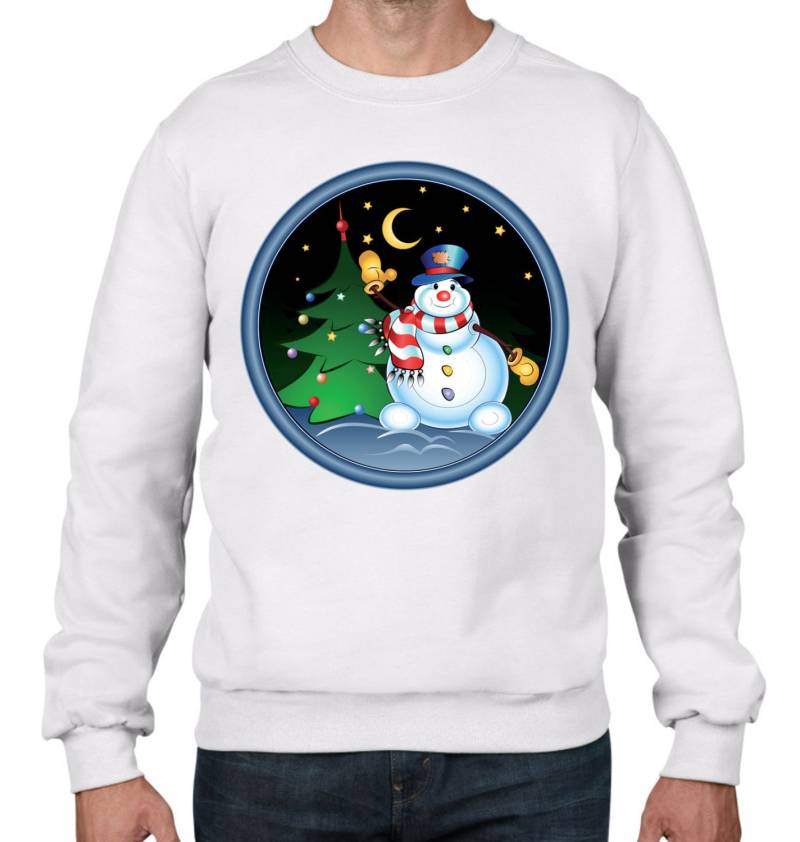 Schneemann Mit Baum Herren Weihnachten Sweatshirt Pullover von Tribaltshirts