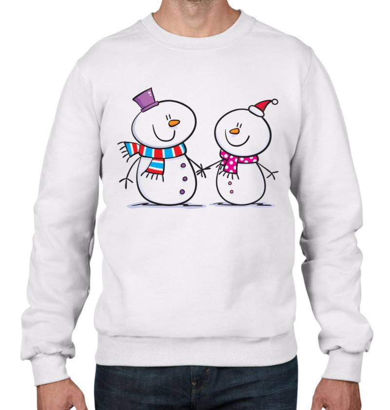 Schneemann Und Schnee Frau Herren Weihnachten Sweatshirt Pullover von Tribaltshirts
