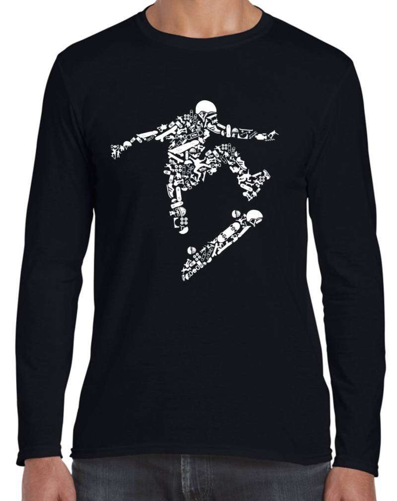 Skateboarder Langarm T-Shirt - Skateboard Skateboarding Kleidung von Tribaltshirts