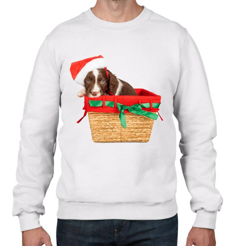 Springer Spaniel Weihnachtsmann Herren Weihnachtspullover - Hunde Santa von Tribaltshirts