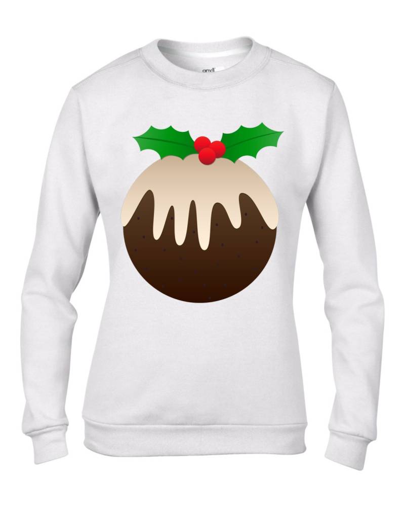 Weihnachten Pudding Damen Sweatshirt Pullover von Tribaltshirts