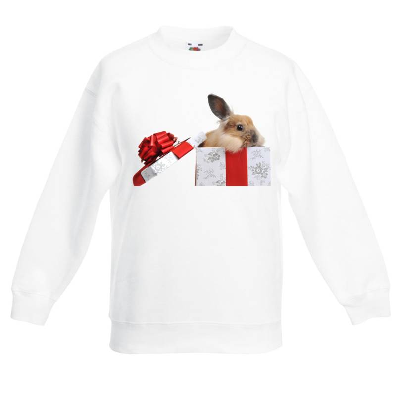 Weihnachtshase in Einer Geschenkbox Kinder Unisex Weihnachtspullover Weihnachtshase in Einer Geschenkbox Kinder Unisex Weihnachtspullover von Tribaltshirts