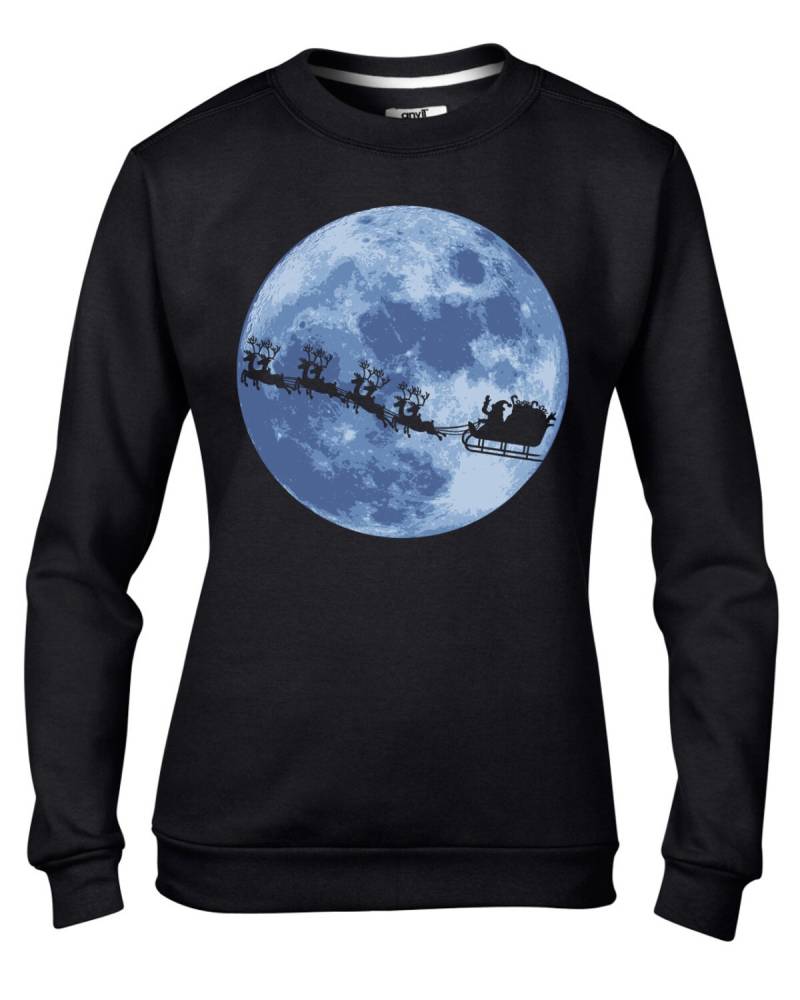 Weihnachtsmann Mit Schlitten & Unterranden Damen Weihnachten Sweatshirt Pullover von Tribaltshirts
