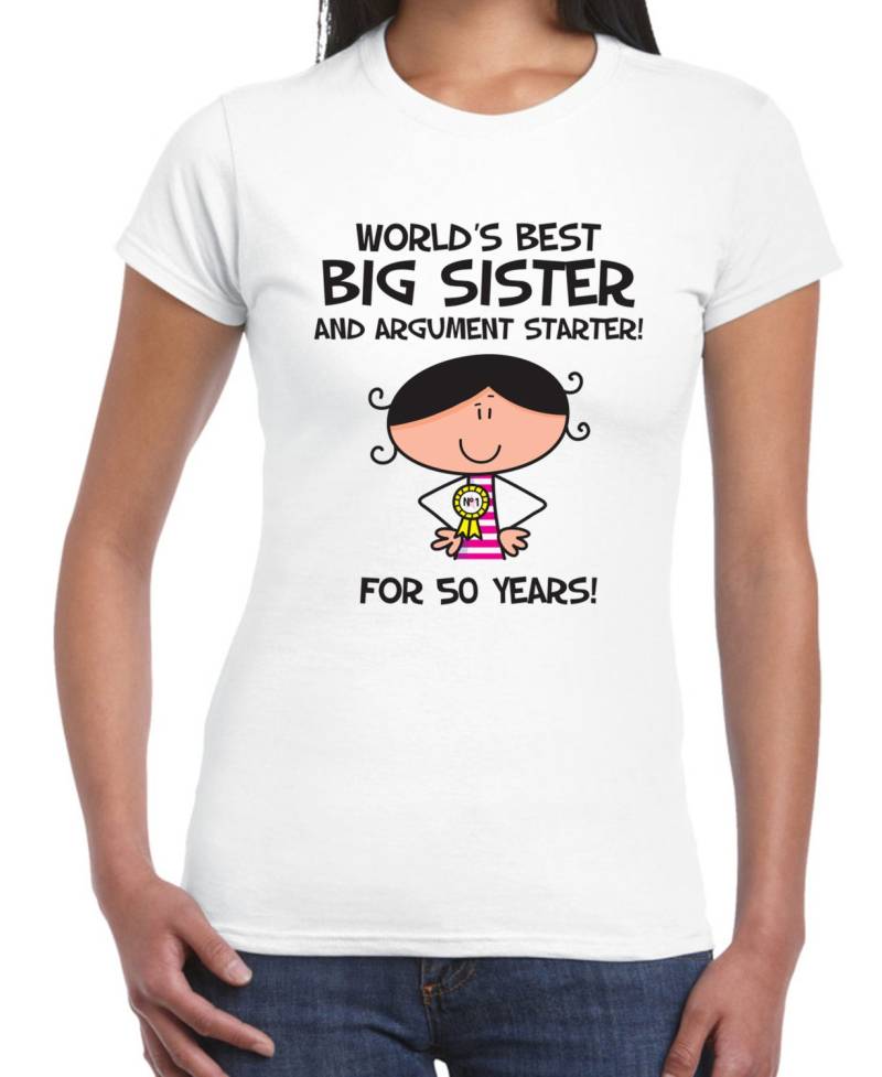 Welten Beste Große Schwester 50. Geburtstag Damen T-Shirt von Tribaltshirts