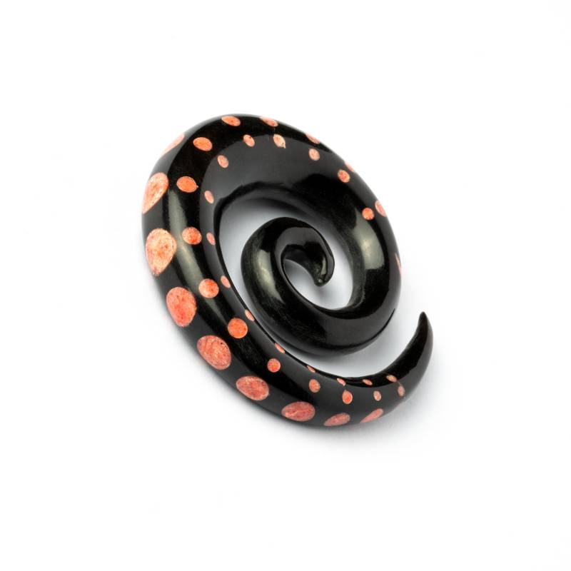 4 Mm - 16 Schwarze Spiral-Messgeräte Mit Korallen-Punkte, Schiebeohrringe, 4Mm 16Mm Preis Pro Einzelstück 4 Mm - 16 Schwarze Spiral-Messgeräte Mit Korallen-Punkte, Schiebeohrringe, 4Mm 16Mm Preis Pro Einzelstück von Tribulondon