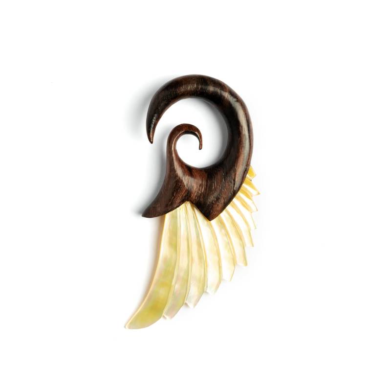 Holz Und Perlmutt Flügel Ohrhänger Für Gestreckte Ohren, Ohrdehner 4mm | 6G, 6mm | 2G, 8mm | 0G Gauge Schmuck Preis Pro Einzeln Holz Und Perlmutt Flügel Ohrhänger Für Gestreckte Ohren, Ohrdehner 4mm | 6G, 6mm | 2G, 8mm | 0G Gauge Schmuck Preis Pro Einzeln von Tribulondon