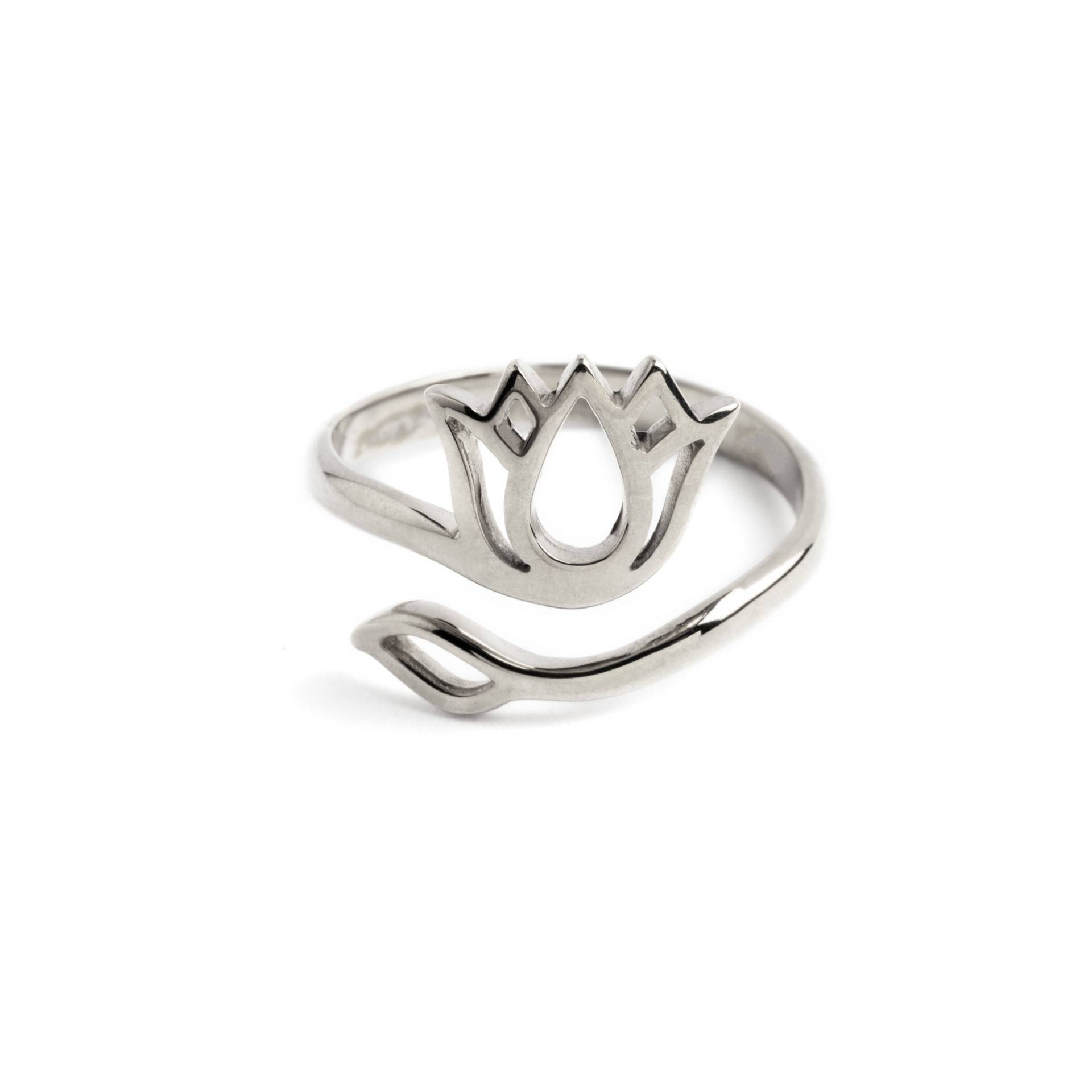 Silber Lotus Blume Ring, Minimale Verstellbarer Bypass Zierliche Yoga Spiritueller Schmuck Silber Lotus Blume Ring, Minimale Verstellbarer Bypass Zierliche Yoga Spiritueller Schmuck von Tribulondon